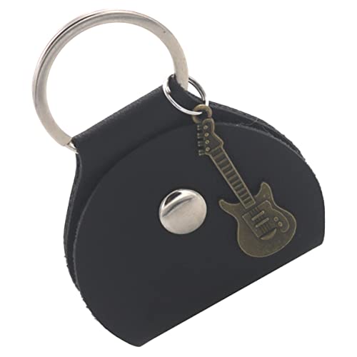 Vaguelly Guitar Pick Organizer Pu Leder Tasche Mit Anhänger Kleiner Gitarren-Pick Aufbewahrungssack Für Plektren Für Musiker Und Gitarristen in Schwarz Und Antikbronze von Vaguelly