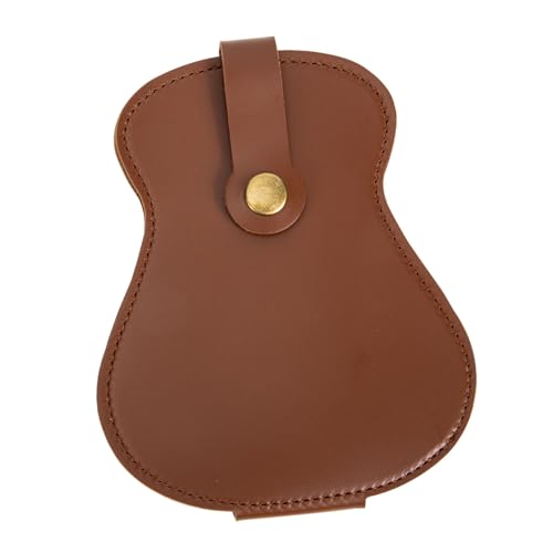 Vaguelly Guitar Pick Organizer Pu Tragbar Für Gitarren-Picks Und Kleinigkeiten Großes Fassungsvermögen Braune Farbe Für Musiker Und Hobbyisten von Vaguelly