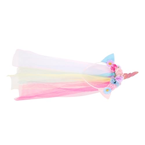 Vaguelly Haarreif Einhorn mit Blumen Mesh Haarschmuck Party Kopfbedeckung für Junge Mädchen und Mädchen Design für Weihnachten Geburtstag Halloween und Alltag Langlebig und Kreativ von Vaguelly