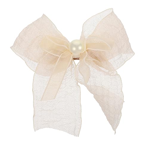 Vaguelly Lace Bow Haarspange Für Mädchen Eleganter Tüll Haarschmuck Mit Kunstperlen-detail Für Besondere Anlässe Wie Geburtstagsfeiern Und Hochzeiten Langlebig Und Leicht Zu Tragen von Vaguelly