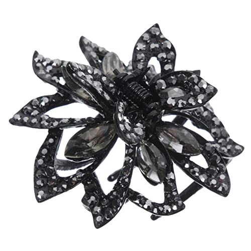 Vaguelly Strassblumen Haarspange Clip Für Damen Mit Strasssteinen Kleine Haarklammer Dekorative Blume Kralle Für Dünnes Und Dickes Haar von Vaguelly