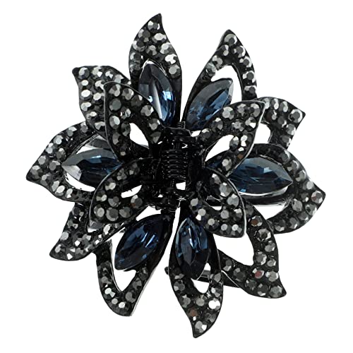 Vaguelly Rhinestone Haarklammer Für Damen Stilvolle Haarspange Mit Blütenmotiv Geeignet Für Hochzeiten Partys Und Alltag Kralle Für Dickes Und Langlebig Und von Vaguelly