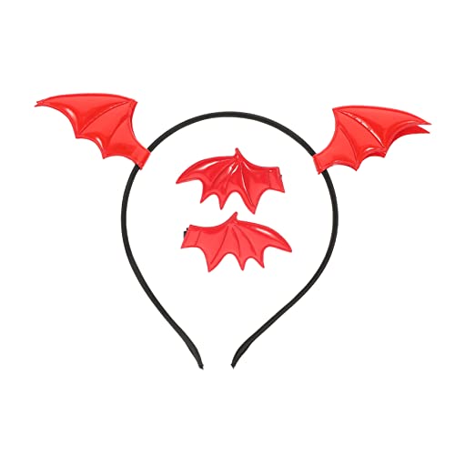 Vaguelly Halloween Bat Headband Set mit Clips Teiliges Set für Cosplay Partys und Maskeraden Leicht und Langlebig für Bühnenaufführungen und Festliche Dekorationen von Vaguelly