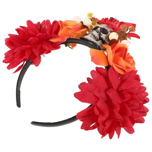 Vaguelly Halloween Haarreif mit Künstlichen Blumen und Leichter Universeller Haarschmuck für Damen als Party Accessoire für Day Of The Dead Cosplay von Vaguelly