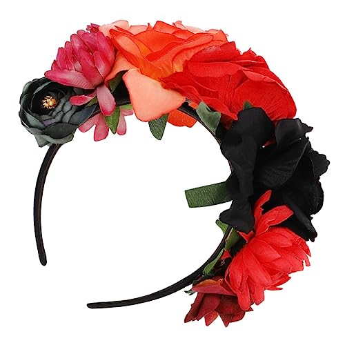 Vaguelly Halloweenschmuck Haarband mit Kunstblumen für Partys und Cosplay Bequem Tragbar Einzigartiges Design für Foto Requisiten und Festliche Anlässe von Vaguelly