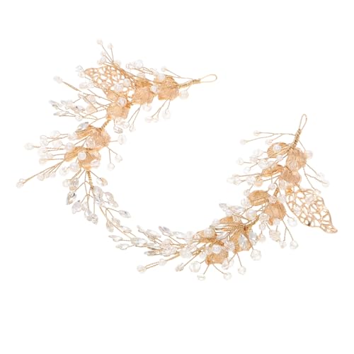 Vaguelly Handgefertigte Braut Haarspange mit Perlen und Strass Blattdesign Langlebige Eleganter Hochzeitschmuck für Frauen und Mädchen Vielseitig für Brautfrisuren und Festliche Anlässe von Vaguelly