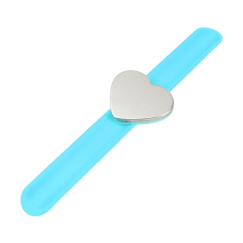 Vaguelly Herzförmiges Silikon Slap Bracelet mit Starkem Magnetverschluss Leichtes Verstellbares Armband für Freunde Komfortables Wrist Band Dekoratives Handgelenksband in Blau von Vaguelly