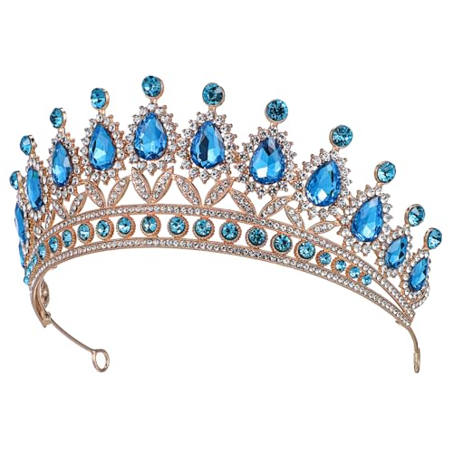 Vaguelly Hochzeits Tiara mit Strasssteinen Leichtes Langlebiges Alloy Haarband Eleganter Brautkopfschmuck für Hochzeit Verlobung Geburtstag Party Glamouröse Haarschmuck Dekoration von Vaguelly
