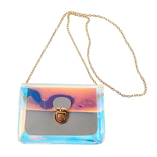 Vaguelly Holografische PVC Kosmetiktasche mit Schnappverschluss Schultertasche für Damen Strapazierfähige Umhängetasche für Alltag für Reisen und Freizeit von Vaguelly