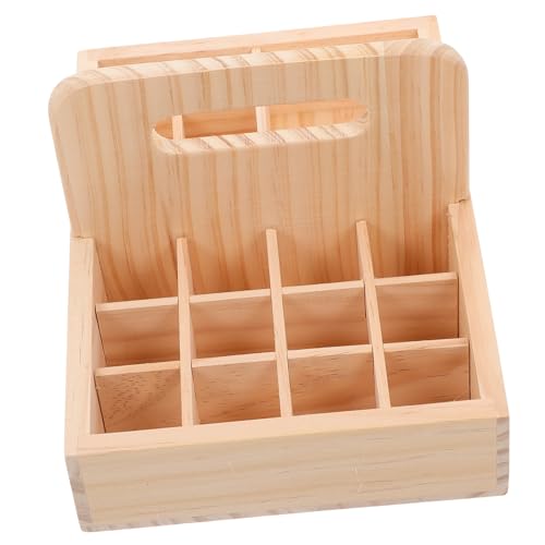 Vaguelly Holzbox Ätherische Öle Fächer Aufbewahrungsbox Ätherisches Öl Flaschenhalter Dekorativ Leicht Tragbar für Kosmetik und Duftöl Display Organizer für Wohnzimmer und Arbeitsfläche von Vaguelly