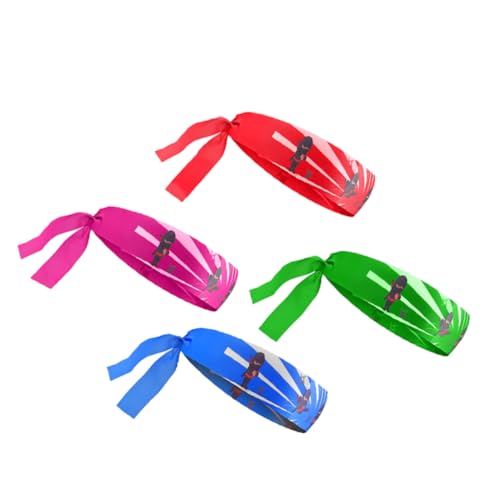 Vaguelly Karate Kid Japanisches Stirnband-set 4-teilig Kampfsport-kopfbedeckung Für Kinder Weicher Stoff Karate-stirnbänder Für Jungen Und Mädchen Geburtstagsparty-kostüme von Vaguelly