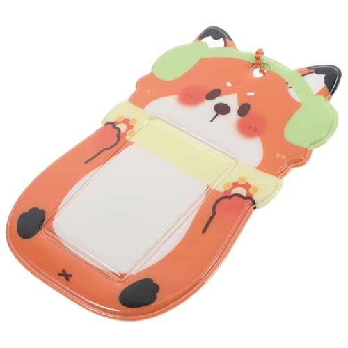 Vaguelly Kartenetui mit Niedlichem Fuchsdesign PVC Fotokartenhalter für Id Bus und Visitenkarten Schlüsselanhänger für Studenten von Vaguelly
