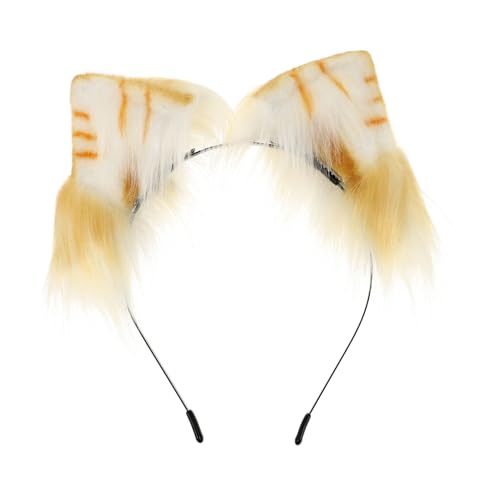 Vaguelly Katzenohren Haarreif Cosplay Stirnband aus Langlebigem Material für Party Kostüm Orange für Halloween Festival von Vaguelly