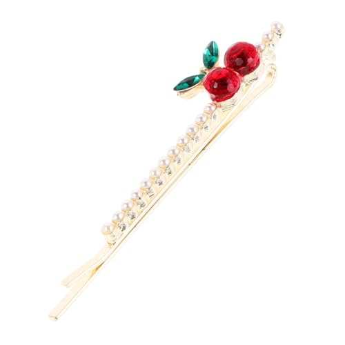 Vaguelly Kirsche Strass Haarspange Trendige Haarspangen Funkelnde Haarspangen Kirsche Haarspange Hübsche Haarspangen Kirschhaarspangen Für Frauen Kirschhaarzubehör Rot Legierung von Vaguelly