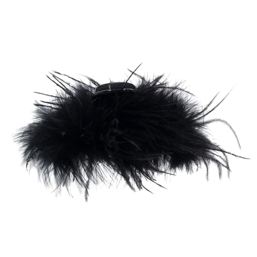 Vaguelly Kreative Schwarze Haarklammer mit Federdesign Leichter Langlebiger Haarschmuck für Damen Modisches Accessoire für Vielseitige Frisuren und Besonderen Look von Vaguelly