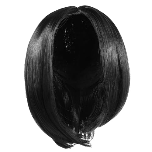 Vaguelly Kurze Gerade Bob Perücke Damen Synthetisches Haar Leichtes Tragegefühl Komfortabel Für Cosplay Party Alltag Moderne Stilvolle Haarersatz von Vaguelly