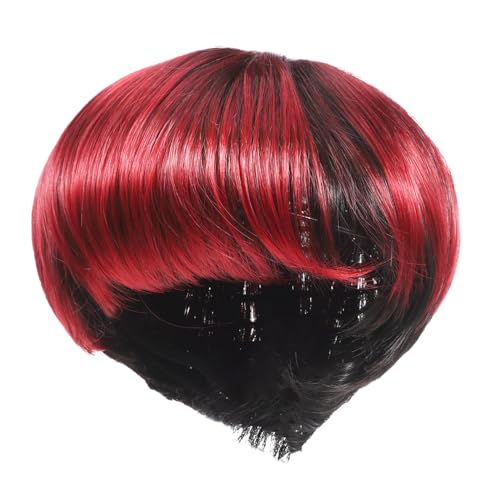 Vaguelly Kurze Synthetische Bob-Perücke mit Natürlichem Look und Fransen für Damen Komfortabel Weich Vielseitig Stylbar für Alltag Party Cosplay Modischer Pixie-Schnitt Polyesterhaar von Vaguelly