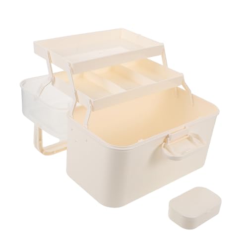Vaguelly 3schicht Dreischichtige Tragbare Aufbewahrungsbox Aus Kunststoff Organizer-etui Für Nagellack Und Make-up Reisebox Mit Sichtfenster Notfallmedizin-organizer Vielseitig Einsetzbar f von Vaguelly