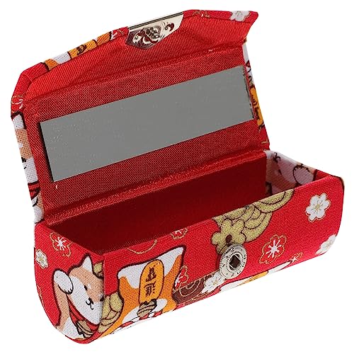 Vaguelly Lippenstiftetui Mit Spiegel Für Handtasche Dekorativer Lippenstifthalter Tragbares Lippenstift-aufbewahrungsetui Aus Pu Für Damen von Vaguelly