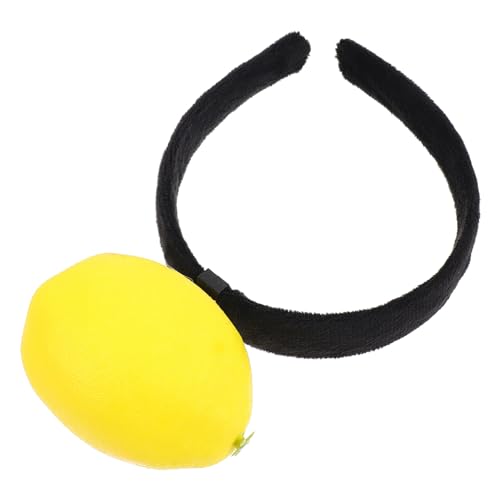 Vaguelly Lustiger Zitronen Haarreif aus Plüsch Witziges Früchte Deko Haarschmuck für Kostüm Party Verstellbarer Dress Up Haarreifen für Festliche Events von Vaguelly
