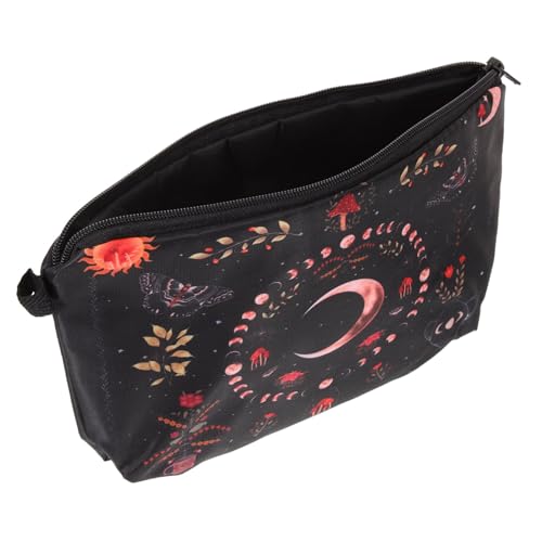 Vaguelly Kosmetiktasche Für Reisen Frauen Tragbare Makeup Tasche Mit Mondphasen-Blumenmuster Zipper-Design Leicht Und Geräumig Für Kosmetik Toilettenartikel Und Unterwegs von Vaguelly