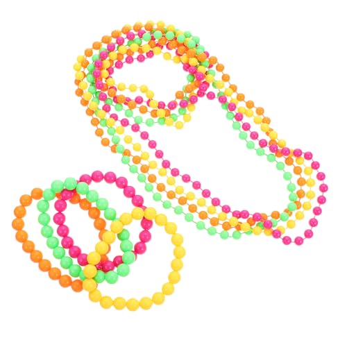 Vaguelly Mardi Gras Beaded Halsketten und Armbänder Perlenkette Bunte Partyschmuck Festival Zubehör für Karneval und Themenfeiern von Vaguelly
