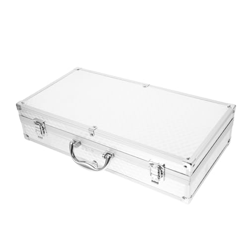 Vaguelly Mikrofonschutzbox kleine Aktentasche Tragekoffer aus Aluminium Aktentaschen für Männer hart Aktenkoffermann Aluminiumgehäuse Aktenkoffer aus Aluminiumlegierung PVC Silver von Vaguelly