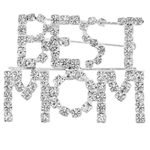 Vaguelly Muttertagsbrosche mit Strassbesatz Anstecknadel für Damen Eleganter Schmuck für Kleidung Vielseitiges für Frauen Jeden Alters Stilvoller Pin für Muttertag und Alltag von Vaguelly