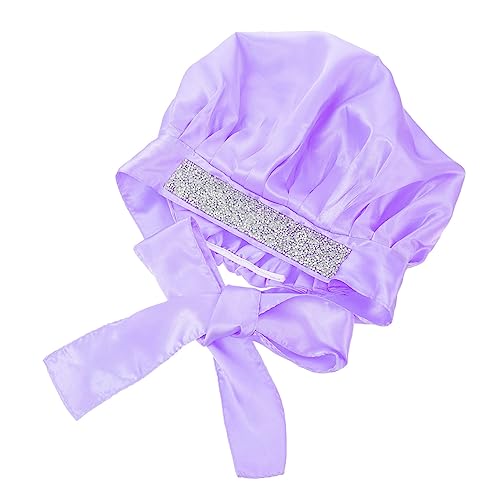 Vaguelly Nacht Hut Für Damen Duschhut Breitkrempig Haar Schutz Schlafhut Hause Dusche Hut Kopfbedeckung von Vaguelly