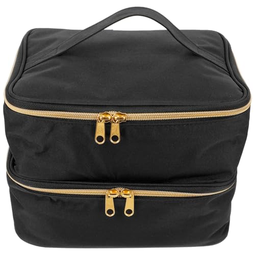 Vaguelly Nagellack-Organizer-etui Tragbare Nagellacktasche Aus Metall Und Nylon Mit Doppellagigem Design Für Einfache Organisation Und Schutz Vor Feuchtigkeit von Vaguelly