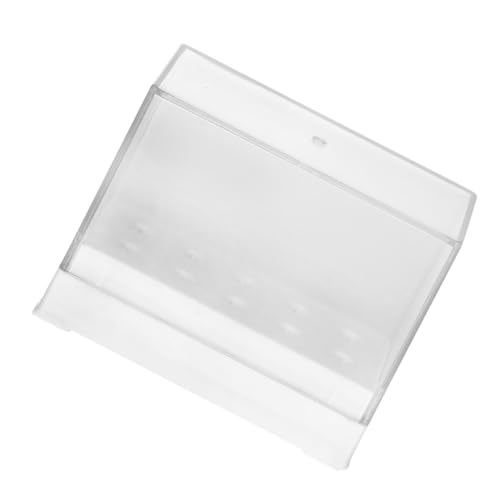Vaguelly Nail Drill Bit Organizer Box Aufbewahrungsbox Transparent Praktischer Nagelfräser Halter für Maniküre Zubehör Weiß Langlebig und Übersichtlich von Vaguelly