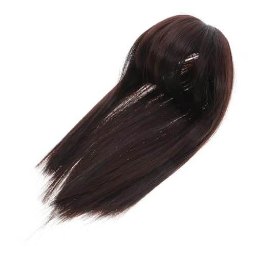 Vaguelly Natürliches Haarteil für Frauen Synthetischer Haarersatz Volumen Topper bei Dünnem Haar Unsichtbares Haarstück Leichter Bequemer Clip Abdeckend für Graues Haar Dunkelbraun von Vaguelly