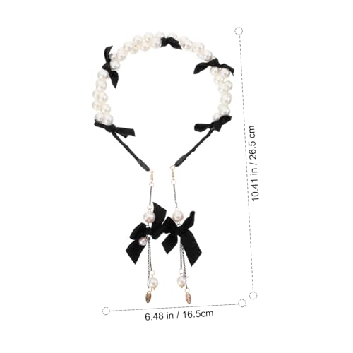 Vaguelly Perlen Haarreif mit Eleganter Schleife und Quasten Modisches Damen Haarschmuck Accessoire für Hochzeit Geburtstag und Besondere Anlässe von Vaguelly