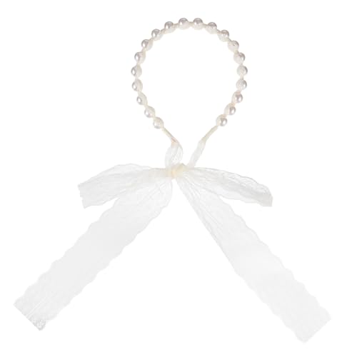 Vaguelly Perlen-haarband Für Mädchen Haarschmuck Zarter Spitze Und Bunten Bändern Für Partys Hochzeiten Und Besondere Anlässe von Vaguelly