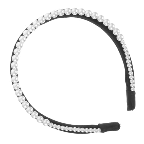 Vaguelly Perlen-stirnband Aus Satin Kunstperlen-haaraccessoire Schmales Stirnband Für Hochzeit Und Brautschmuck Doppellagiges Design Für Damen Und Mädchen von Vaguelly