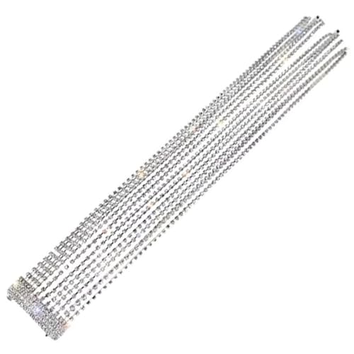 Vaguelly Pferdeschwanzhalter Mit Haarkette Und Strasssteinen Für Zöpfe Haarschmuck Mit Mehrsträngigen Ketten Für Frauen Für Nachtclubs Und Festivals von Vaguelly