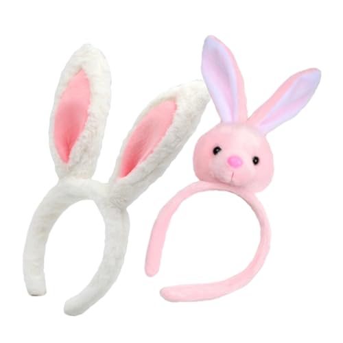 Vaguelly 2stücke Niedliche Hasenohren Haarbänder Plüschige Ears Stirnbänder Für Ostern Geeignet Für Partys Und Alltägliches Tragen Leicht Und Angenehm Zu Tragen von Vaguelly