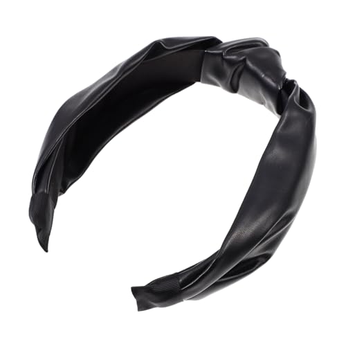 Vaguelly Pu leder Haarreif Breit Rutschfest Knotiges Design Modisches Party haarband für Damen Vielseitig für Verschiedene Frisuren Angenehmer Sitz als Dekoratives Accessoire von Vaguelly