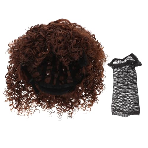Vaguelly Realistische Afro Perücke mit Stirnfransen Lockiges Voluminöses Welliges Haar aus Hitzebeständigem Fasermaterial Lang für Frauen und Mädchen Vielseitig für Alltag und Kostümpartys von Vaguelly