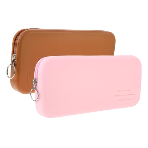 Vaguelly 2stücke Teiliges Silikon Make-up Täschchen Für Reisen Tragbare Kosmetiktasche Für Pinsel Und Lippenstift Organizer Für Frauen Und Hellpink Für Unterwegs von Vaguelly