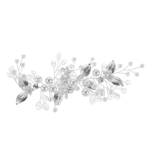 Vaguelly Rhinestone Haarranke mit Blumen Brautschmuck aus Legierung und Künstlichen Perlen Funkelnde Hochzeit Haarschmuck für Frauen Vielseitiges Accessoire für Braut und Brautjungfern von Vaguelly