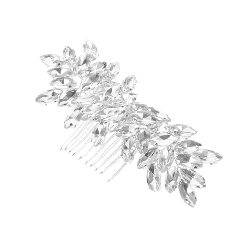 Vaguelly Rhinestone Hochzeit Haarkamm Silber Kristall Brautschmuck mit Stabilem Metallclip Seitlicher Haarschmuck für Braut Brautjungfern und Damen Leichter Bequemer Haarschmuck für von Vaguelly