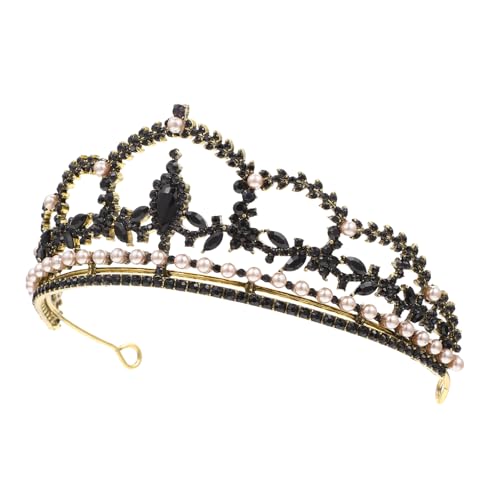 Vaguelly Rhinestone Tiara Braut Haarschmuck Stirnband für Hochzeit Party Prom Damen Kopfschmuck mit Barockdesign und Perlenverzierung von Vaguelly