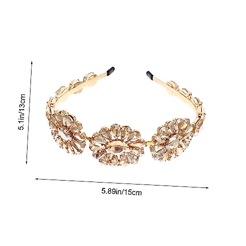 Vaguelly Rhinestone Tiara Haarband mit Glassteinblumen Damen Haarschmuck Accessoire Modisches Haarband für Hochzeit Party und Festliche Anlässe Leichter und Langlebiger Haarreif von Vaguelly