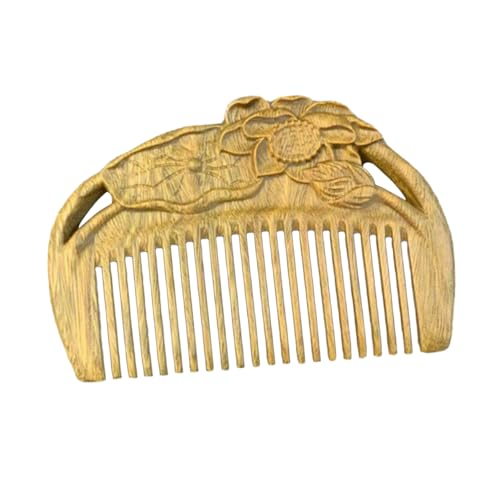 Vaguelly Sandelholz für Damen Antistatischer Schnitzhaarkamm mit Design zur Kopfhautmassage und Entwirren von Langem Dickem Haar Perfektes für Besondere von Vaguelly