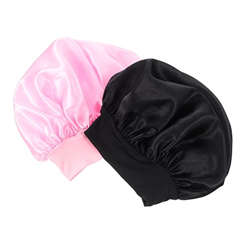 Vaguelly 2stücke Polyester Damen-haarmützen Für Zuhause Und Haushalt Stretchy Zuhause Schlafen Hut Bade Hut von Vaguelly