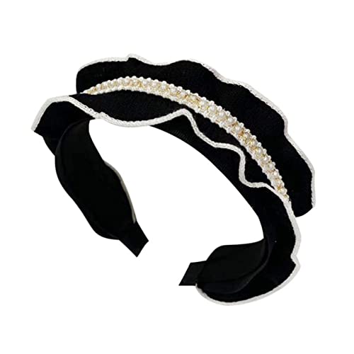 Vaguelly Perlen-haarband Für Damen Mit Rüschendesign Vielseitiges Haaraccessoire Für Partys Hochzeiten Und Alltag Elastisch Und Für Look von Vaguelly