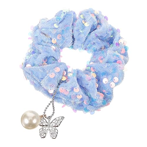 Vaguelly Sequin Haargummi Elastisch Modisch Vielseitig Damen Haarband mit Schmetterling Anhänger für Pferdeschwanz und Geeignet Leichtes Haarschmuck Accessoire für Frauen und Mädchen von Vaguelly