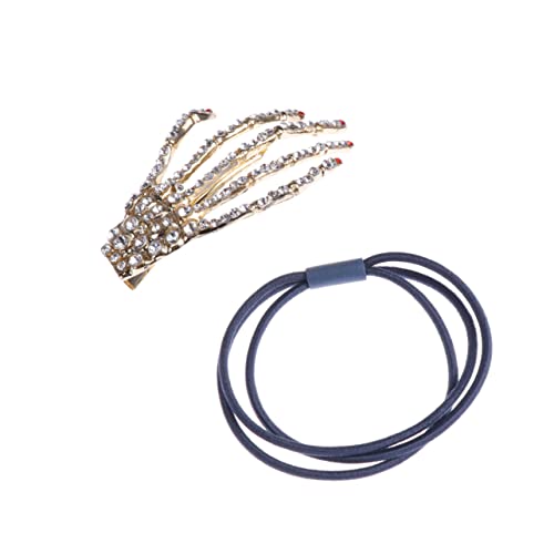Vaguelly Skelett Haarspange Frauen Punk Haarclip Roter Schädel Haarschmuck Modisch Besonderer Look Für Mädchen Geschenkidee Accessoire von Vaguelly