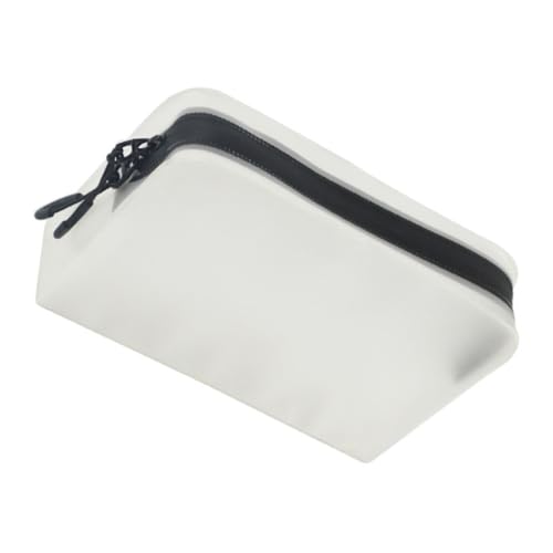 Vaguelly Softshell Kulturbeutel Weiße Transparente Eva Tasche mit Doppelreißverschluss Großer Kapazität wasserdichte Kosmetiktasche für Damen Reise und Toilettenartikel Praktischer Make up von Vaguelly